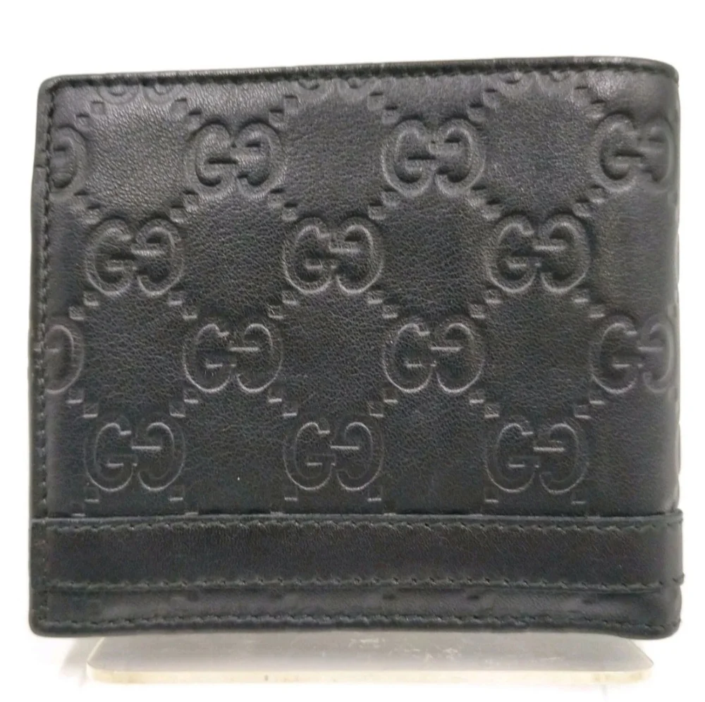 Gucci Guccisima Purse (Coin Pocket) Wallet Black Leather with Silver Accent - Picture 2 of 7